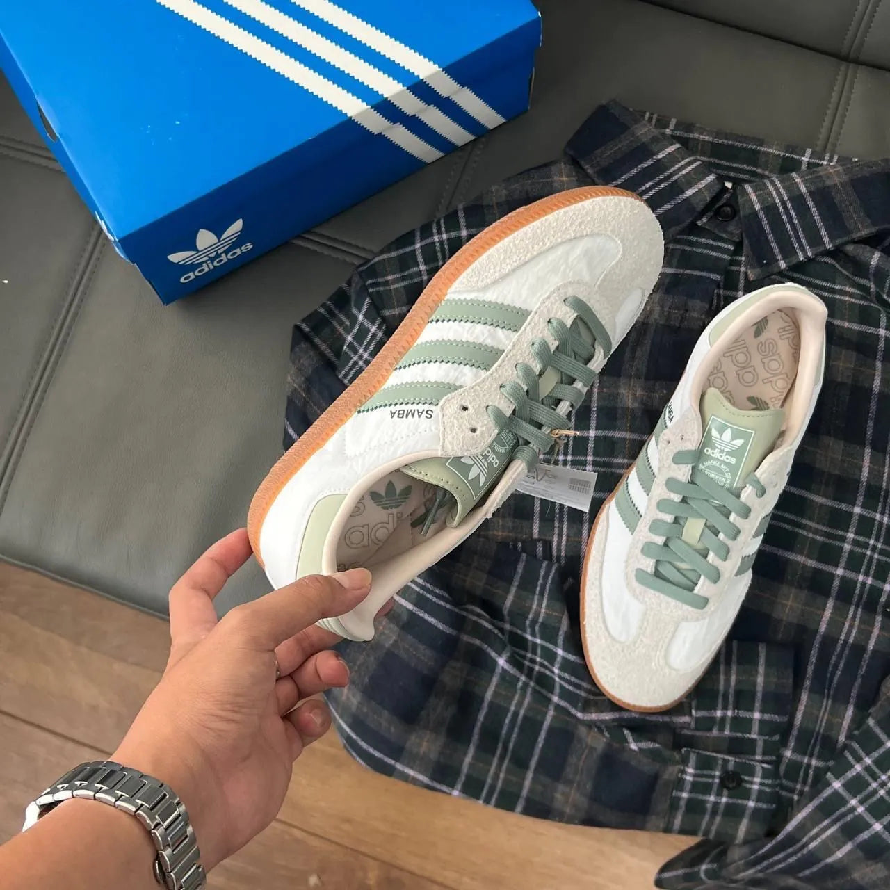 ADIDAS SAMBA OG | WHITE GREY GREEN