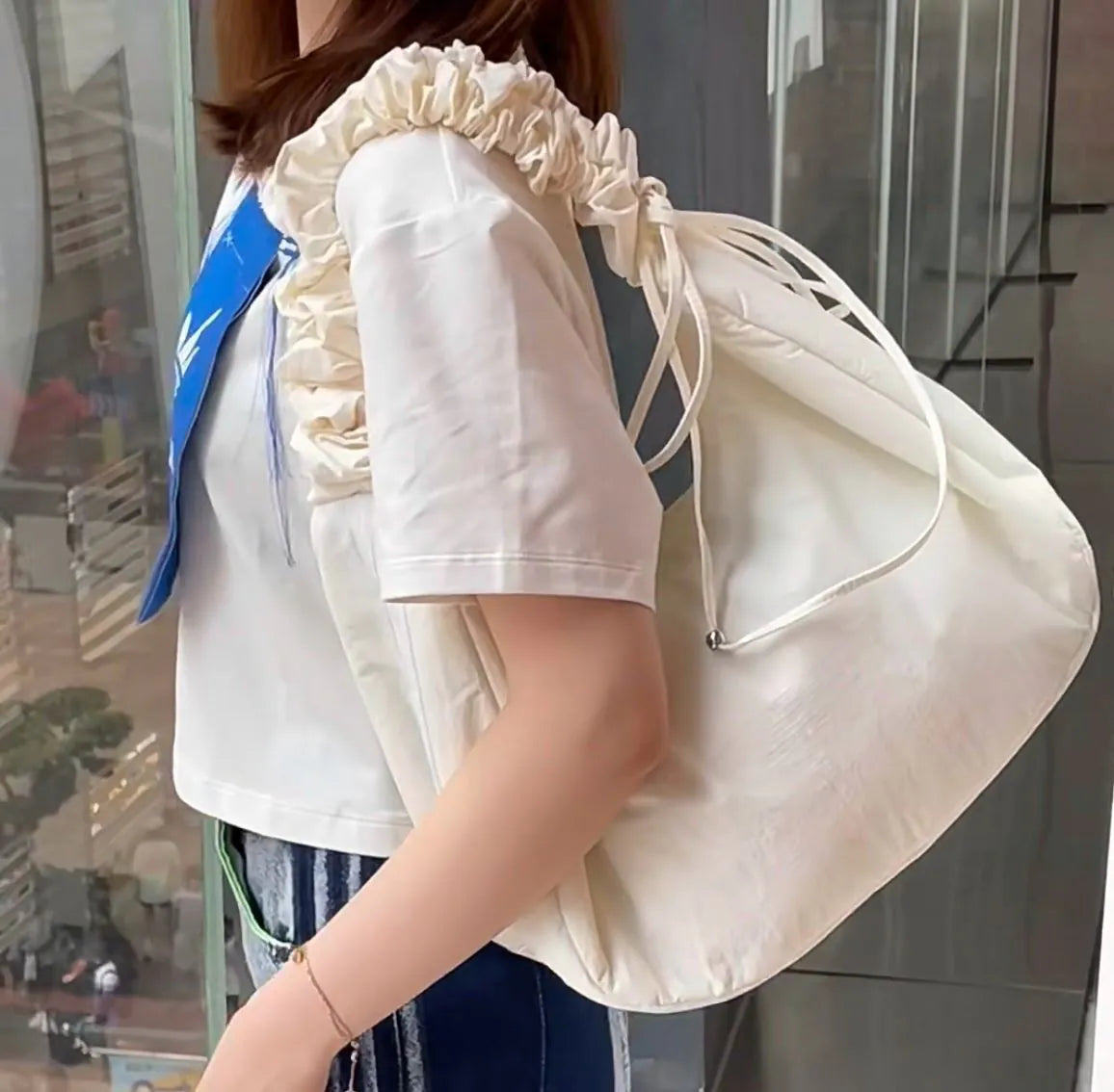 ADIDAS 3WAY SHOULDER BAG ( 皺褶雲朵 ) | OFF WHITE