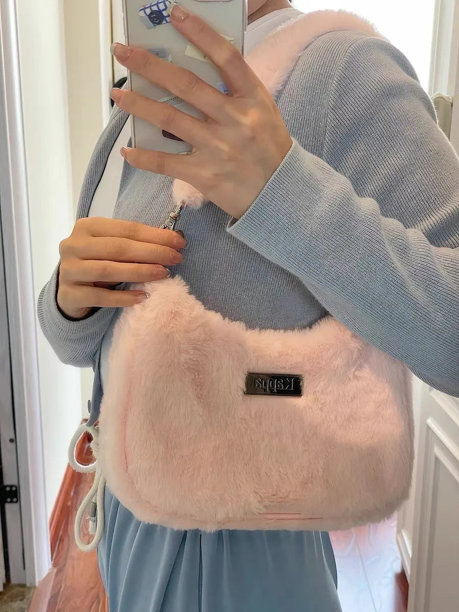 KAPPA FUR SHOULDER BAG | PINK ( 滑面毛毛 )