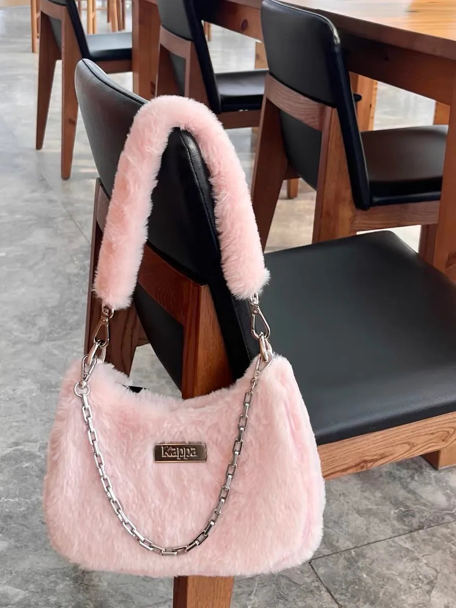 KAPPA FUR SHOULDER BAG | PINK ( 滑面毛毛 )