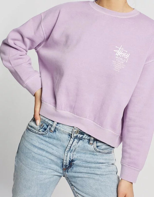 STUSSY PIGMENT OVERSIZE CREW | LAVENDER