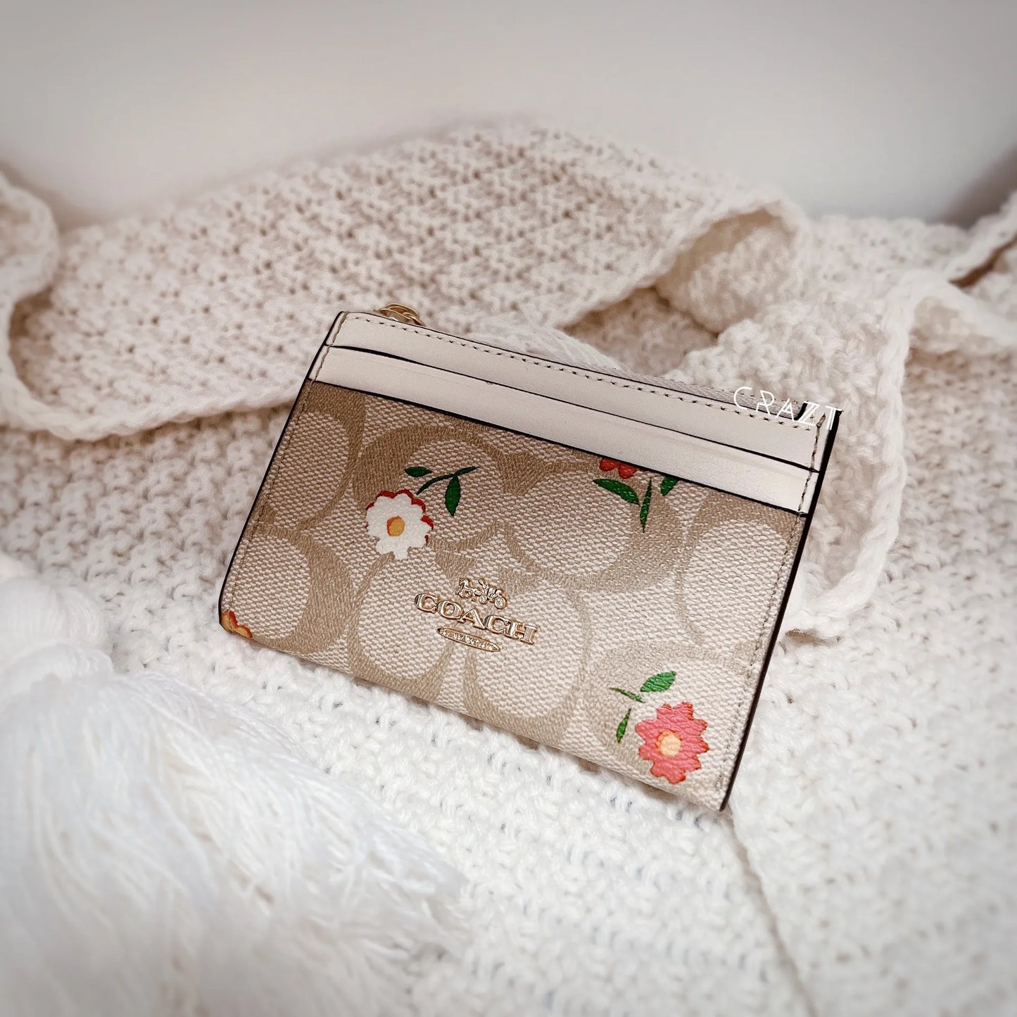 COACH FLOWER LOGO MINI CARD HOLDER