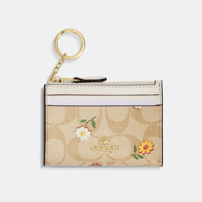 COACH FLOWER LOGO MINI CARD HOLDER