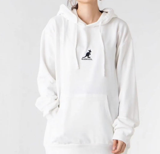 KANGOL SMALL LOGO HOODIE | WHITE