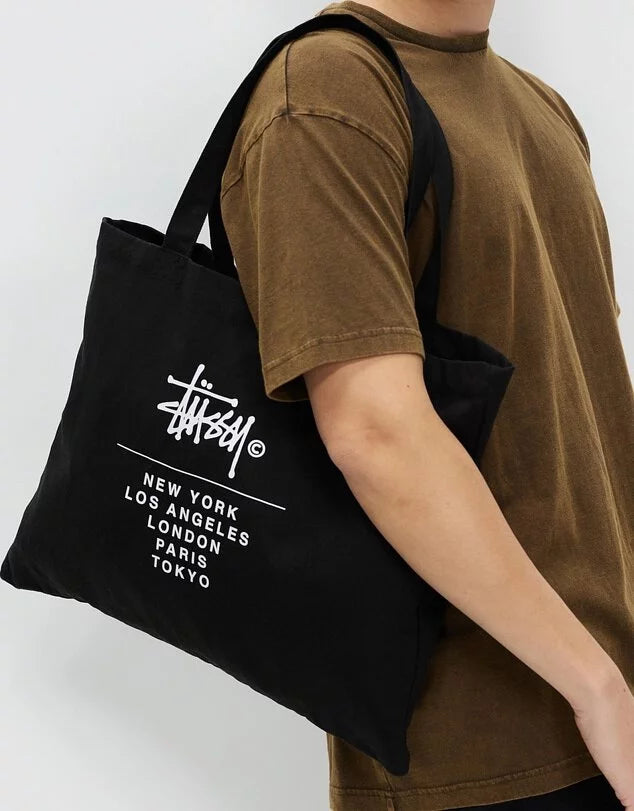 STUSSY BIG LOGO TOTEBAG | BLACK