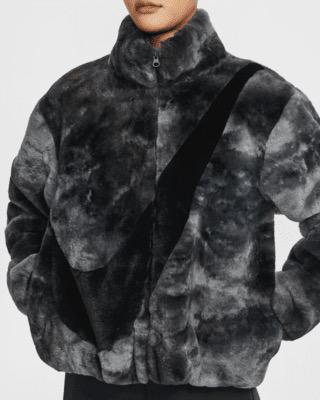 NIKE NSW BIG SWOOSH FUR JACKET ( 滑面毛毛外套 )