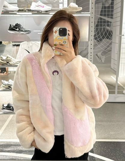 NIKE NSW BIG SWOOSH FUR JACKET ( 滑面毛毛外套 )