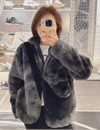 NIKE NSW BIG SWOOSH FUR JACKET ( 滑面毛毛外套 )