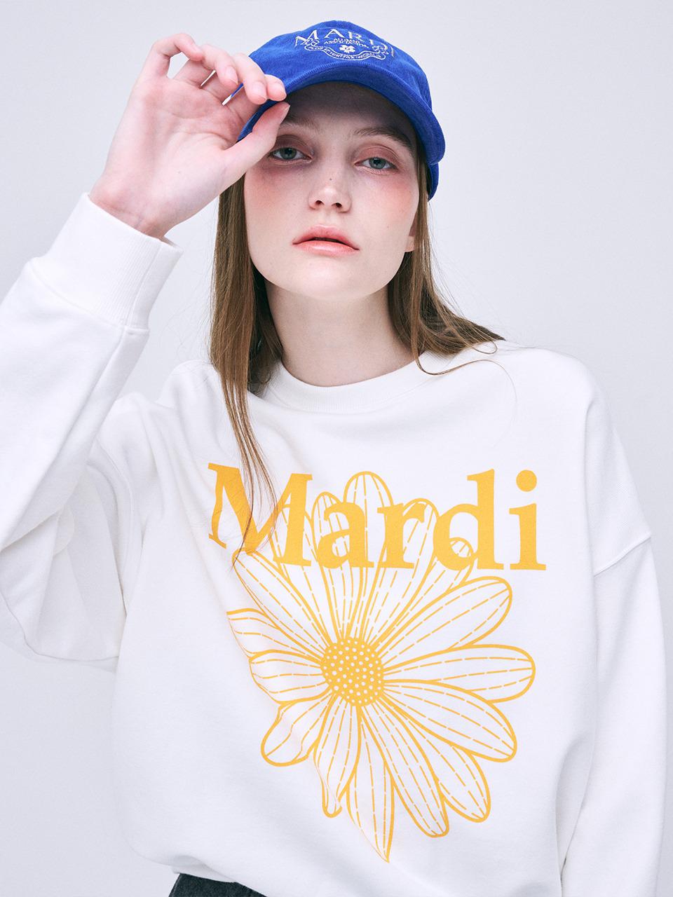 MARDI MERCREDI SWEATSHIRT | WHITE TANGERINE