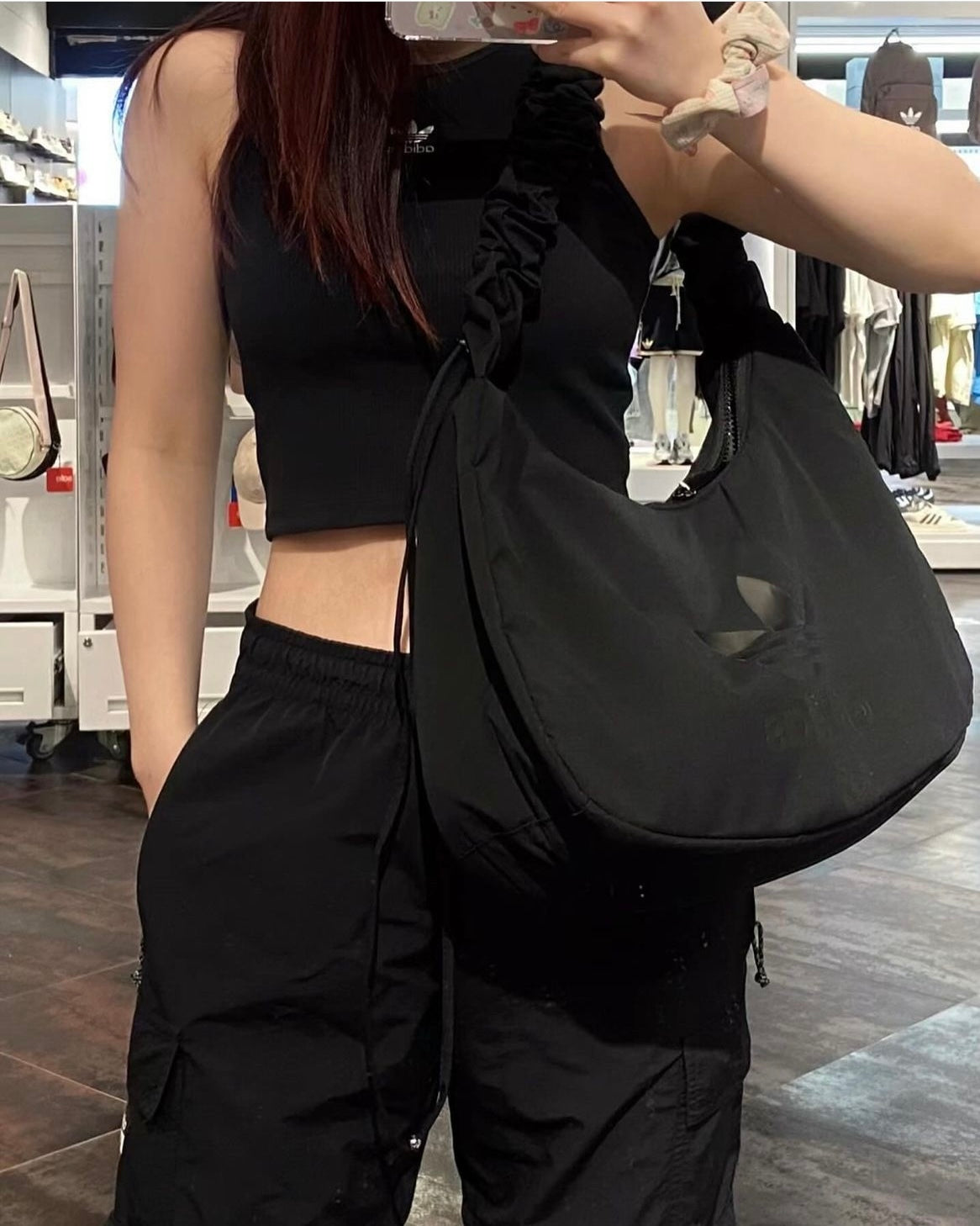 ADIDAS 3WAY SHOULDER BAG ( 皺褶雲朵 ) | BLACK